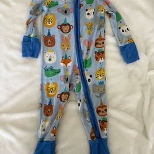 Little Sleepies Blue Animal Party Footie